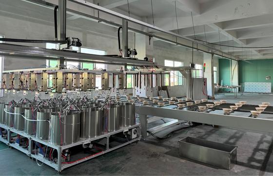 High-Output Spin Coating Production Line for Molded Pulp Tableware - 24-Station Internal Coating System with Customizable Parameters