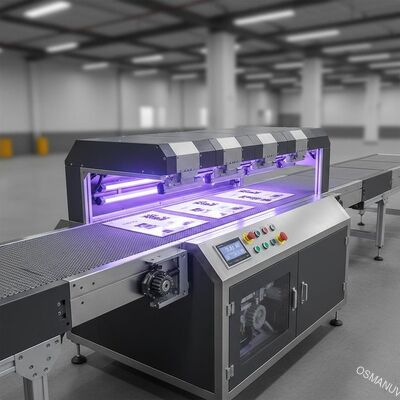 آلة تصفية الأشعة فوق البنفسجية عالية السرعة ذات 5 مصابيح مع ناقل قابلة للتخصيص لتجفيف الحبر الفوري