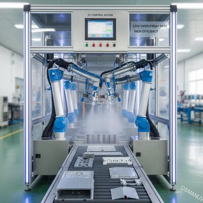 خط طلاء الرش المتبادل التلقائي بالكامل مع PLC قابلة للتخصيص ومعدل الرش المفرط المنخفض لتحقيق كفاءة عالية