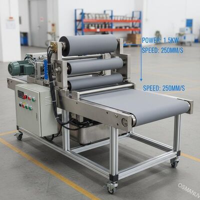 1.5KW 250mm القطر عكس لفة آلة طلاء الحزام الناقل شقة