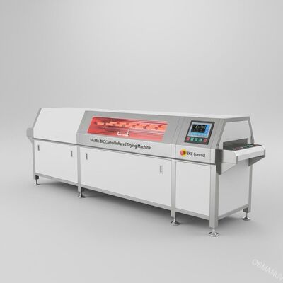 5m / Min BKC Control الفولاذ المقاوم للصدأ آلة التجفيف بالأشعة تحت الحمراء الكمبيوتر الأبيض