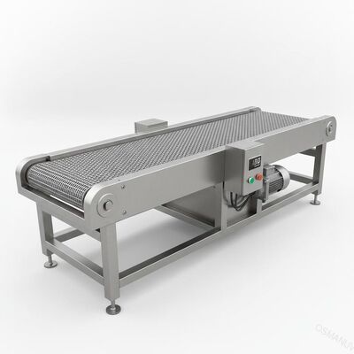 W1320mm 1m / Min الفولاذ المقاوم للصدأ آلة الحزام الناقل / شبكة الحزام الناقل