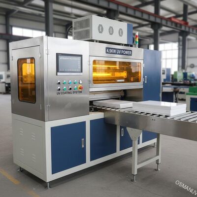 ميتسوبيشي PLC التحكم 4.5KW آلة طلاء للأشعة فوق البنفسجية لمجلس سيليكات الكالسيوم