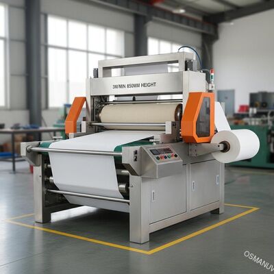 3m / Min 850mm ارتفاع الصحافة آلة نقل الحرارة الدوارة لفة إلى لفة