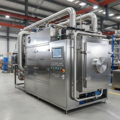 وضع التحكم في PLC مجفف الميكروويف الفراغية ل 1-10T / h القدرة في الطلب الكبير