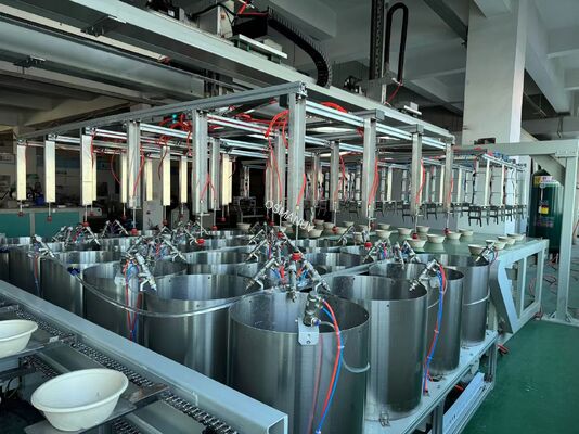 24-Station Spin Coating Line for Pulp Molded Waterproofing with High-Efficiency Drying System for Bagasse and Bamboo Tableware