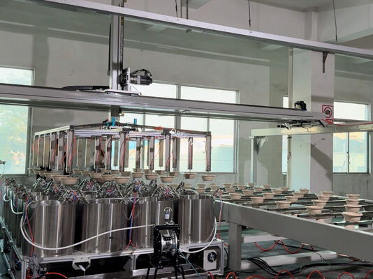 Automatic Multi-Station Spin Coating Machine for Pulp Molding with Customizable Coating Thickness & Robotic Material Handling