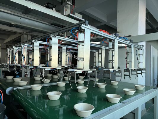 Long Lifespan High Speed Robotic Assembly Pulp Molding Coating Machine 24 Station For Pulp Molded Product